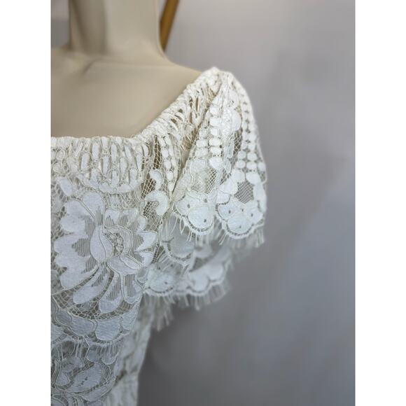 Lace Off-Shoulder One Piece Jumpsuit with Wide Legs β Size L - Picture 9 of 15